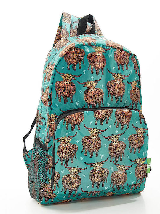 Eco Chic Teal Highland Cow Bag Backpack Green