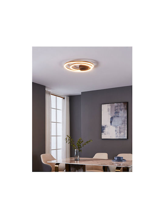 Eglo Ruotale Ceiling Mount Light 45cm Black with Integrated LED and Remote Control