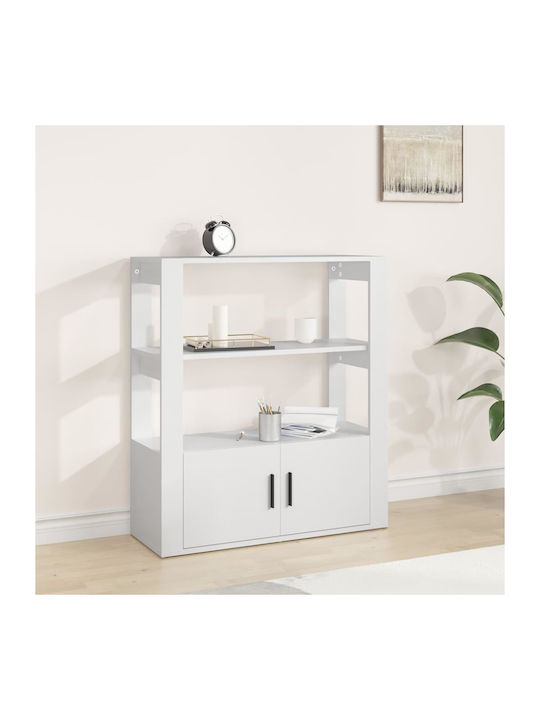 Shelving Unit Floor White 80x30x90cm