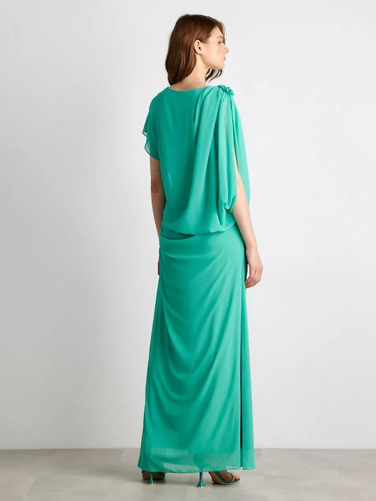 Forel Maxi Dress for Wedding / Baptism Draped Turquoise