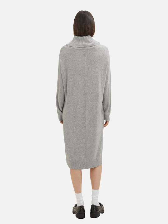 Tom Tailor Midi Dress Knitted Turtleneck Gray