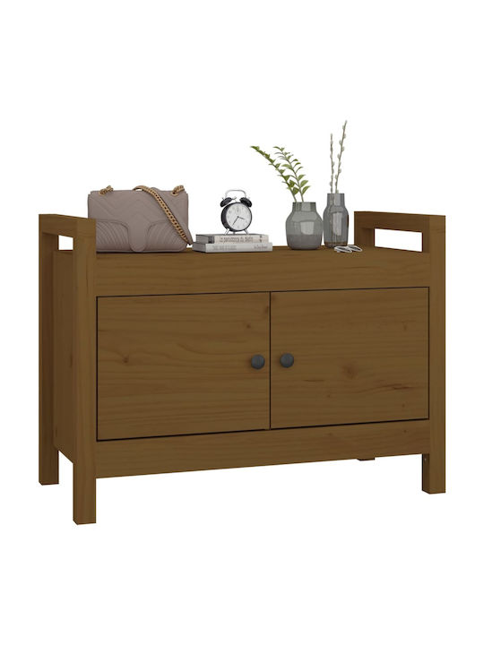 Entry Furniture with Shoe Rack & Bench Honey Brown 80x40x60cm