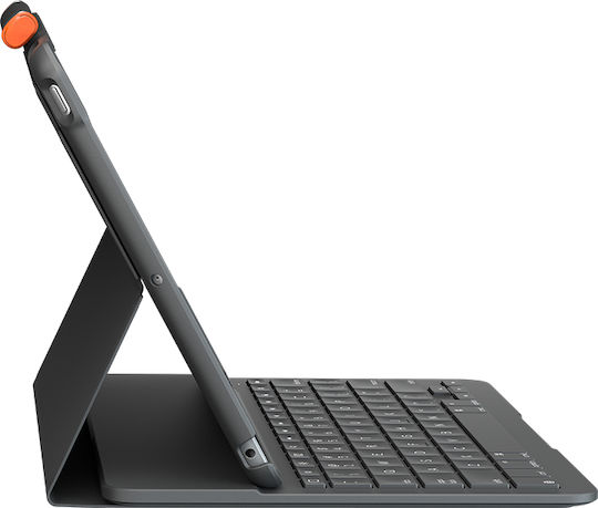 Logitech Slim Folio mit Tastatur Deutsch Klappdeckel mit Tastatur im Englisch US Schware (iPad 2019/2020/2021 10.2'') 920-009474
