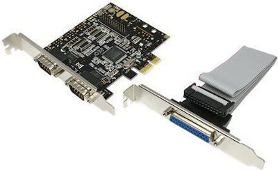 LogiLink Card de control PCIe cu 3 porturi DB25 Paralel / RS232 DB9 Serial