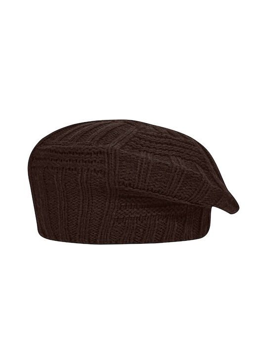 Beret Women's Knitted Braid Colour Brown code 2104