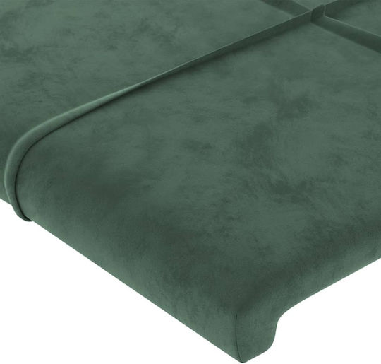 vidaXL Fabric Bed Headboard Dark Green 103x88cm