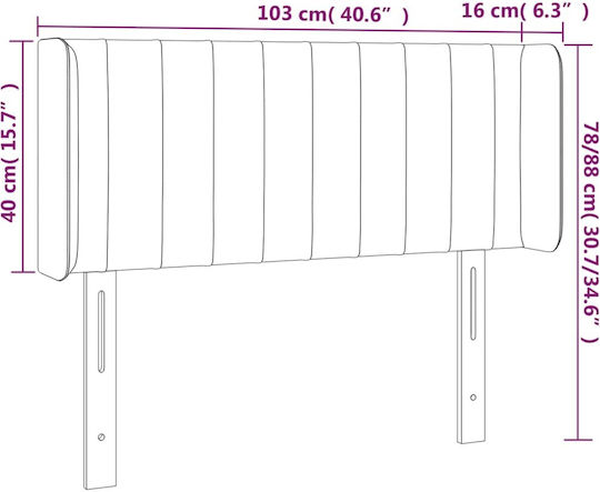vidaXL Fabric Pink Bed Headboard 103x88cm