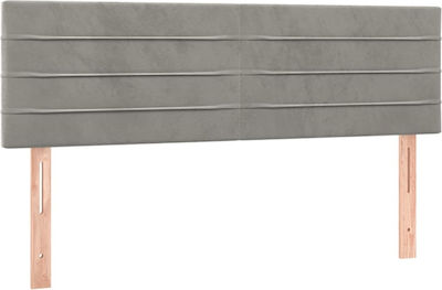 vidaXL Bed Headboard made of Fabric Light Gray 144x5x78cm