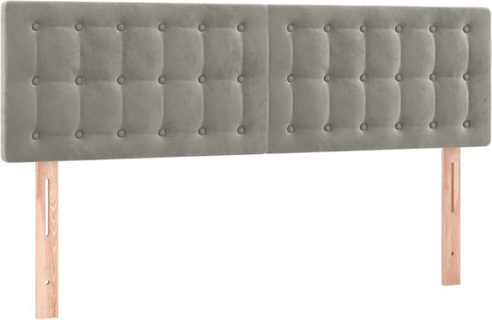 vidaXL Табла за легло от Текстил Light Gray 144x5x78см 2бр