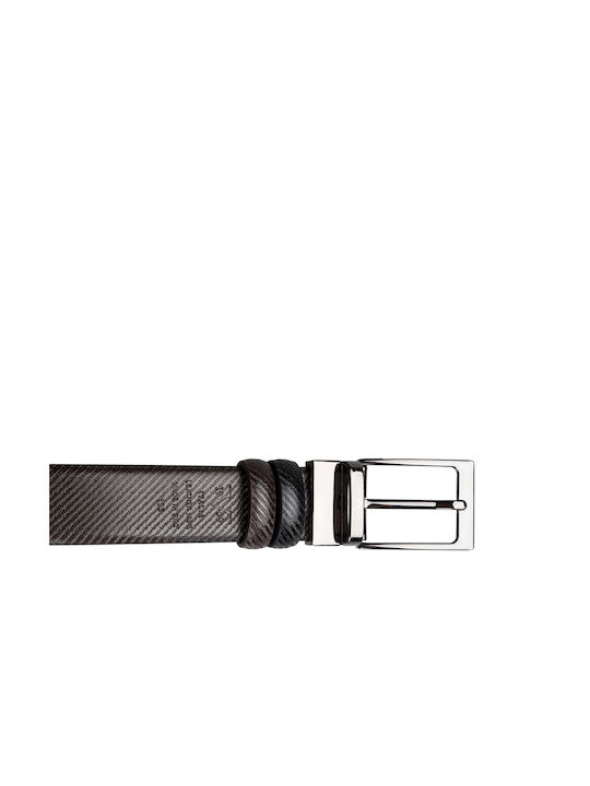 19V69 Men's Leather Belt Navy Blue