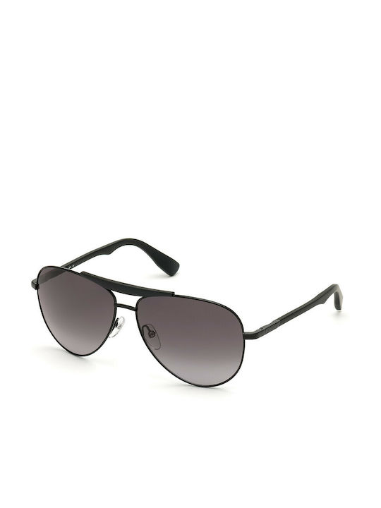 Web Men's Sunglasses with Black Metal Frame and Black Lens WE0281 01B
