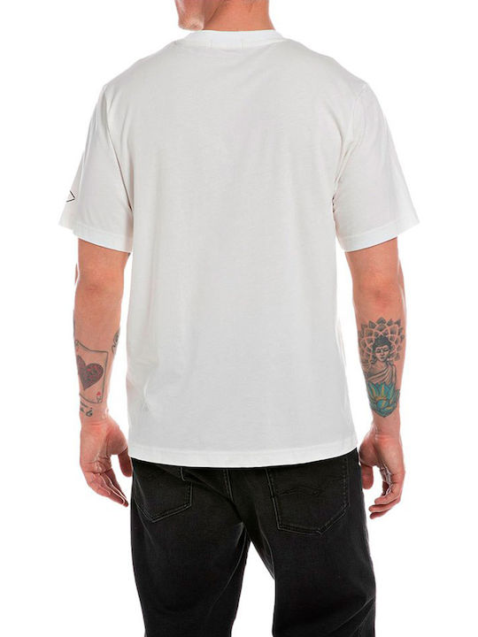 Replay Herren T-Shirt Kurzarm Weiß