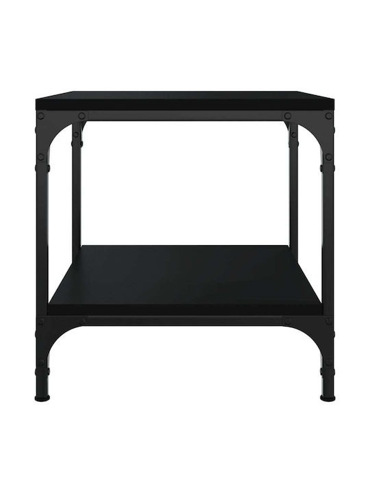 Square Side Table Wooden Black 2pcs M40xL40xH40cm