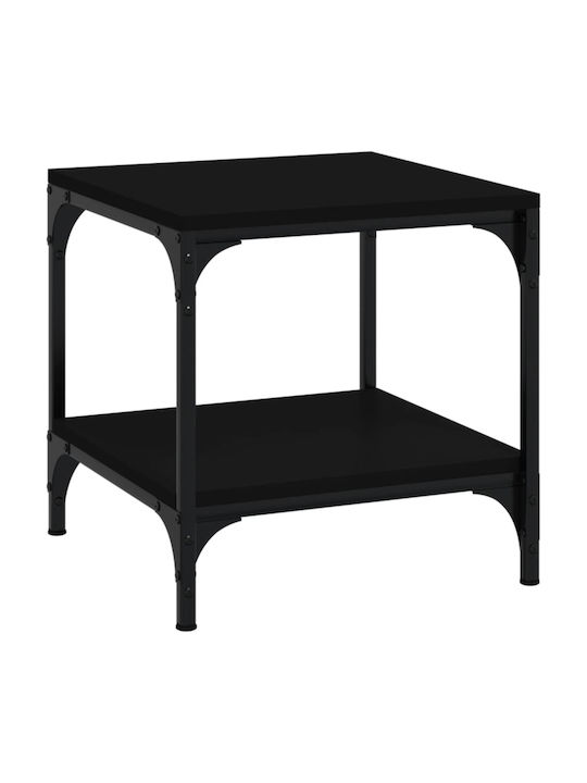Square Side Table Wooden Black 2pcs M40xL40xH40cm