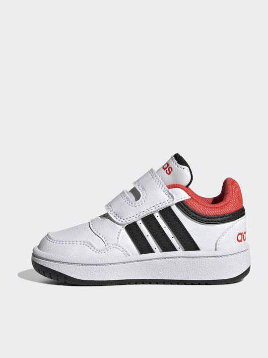 Hoops 3.0 CF Kids Sports Shoes with Hoop & Loop Closure White