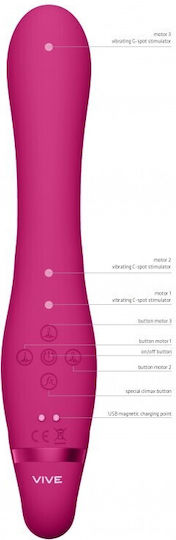Vive Suki Trägerlos Strap On mit Dildo mit Vibration in Farbe Pink