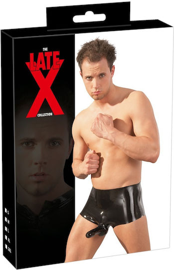 LateX Εσώρουχο με Dildo σε Μαύρο Χρώμα