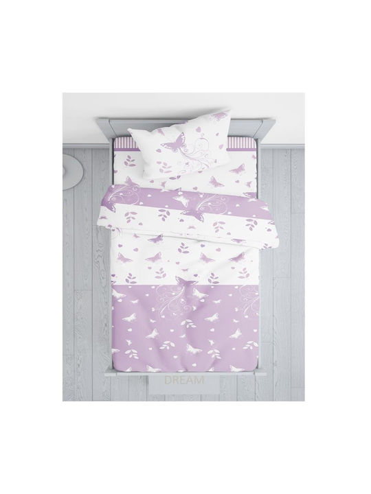 Viopros Valeria Baby Sheets Set Crib Cotton Fitted Purple 100x200cm 3pcs
