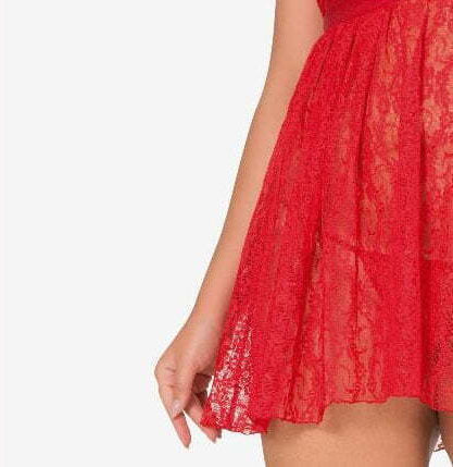 Moongirl Eva 10021 Σετ Sexy Babydoll Κόκκινο