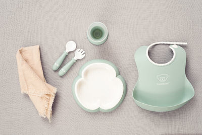 BabyBjorn Feeding Set Baby Dinner Set made of Plastic Green 5pcs