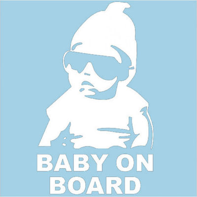 Auto Gs Boy Baby on Board Car Sign White Sticker