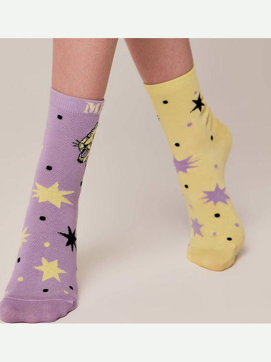 Conte Elegant Glam Metal Women's Socks Yellow/Lilac Conte Elegant Glam Metal Women's Socks Yellow/Lilac