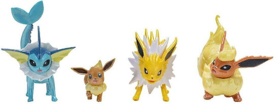 Jazwares Jucărie Miniatură Eevee, Jolteon, Vaporeon, Flareon Pokemon pentru 4+ Ani (Diverse modele) 1 buc