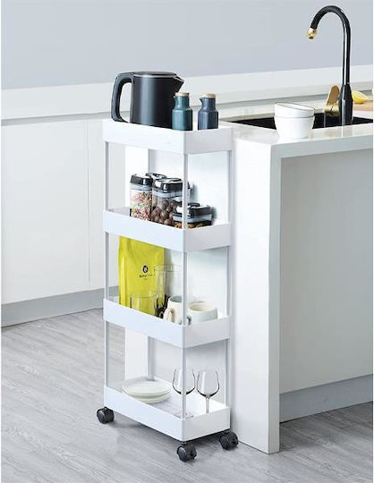 Next Plastic Kitchen Trolley 4 Tiers White 40x12.5x86cm