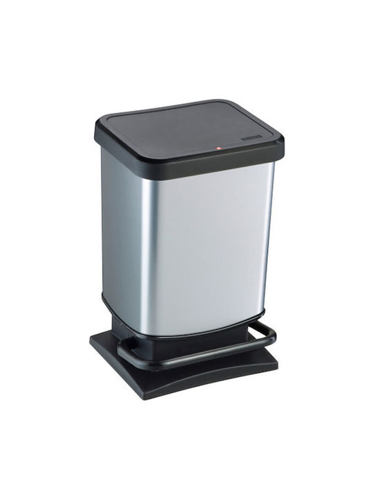 Plastic Pedal Waste Bin 40lt Silver