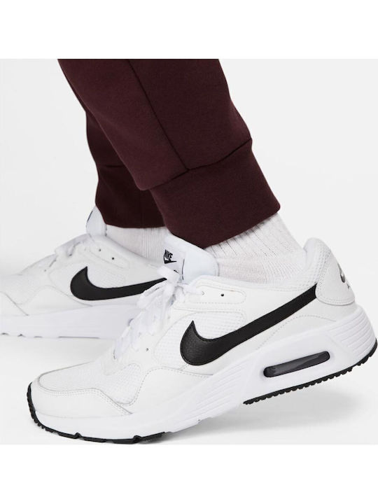 Sportswear Tech Fleece Sweatpants with Elastic Burgundy