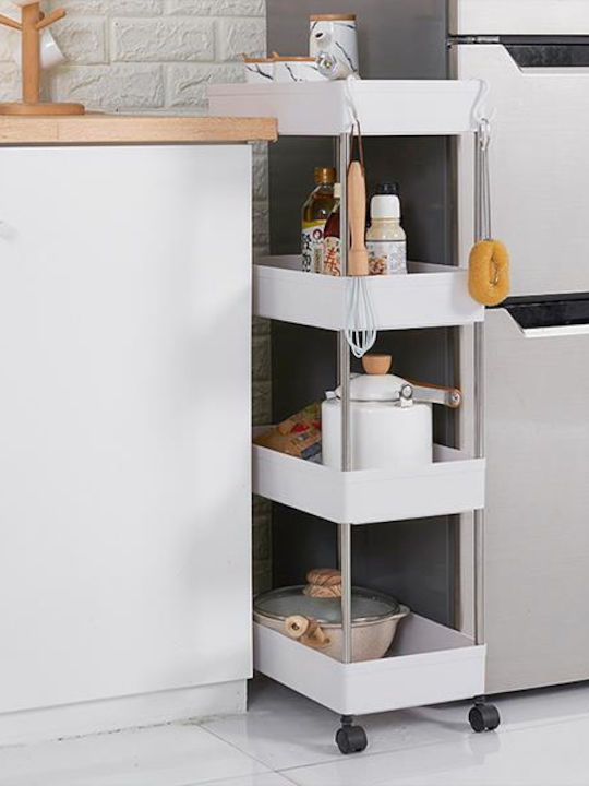 Next Kitchen Trolley Plastic 4 Tiers White 40x22x86cm