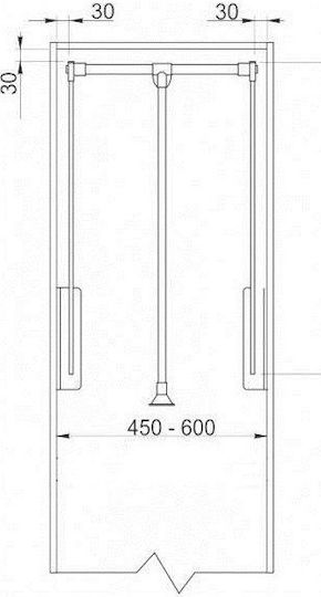 Starax Geman 60-83cm Ασανσέρ Ντουλάπας Μεταλλικό Ασημί
