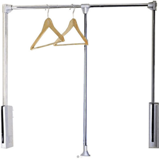 Starax Geman 60-83cm Ασανσέρ Ντουλάπας Μεταλλικό Ασημί