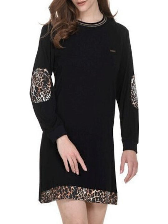 Zen Intimates Winter Women's Nightdress Black