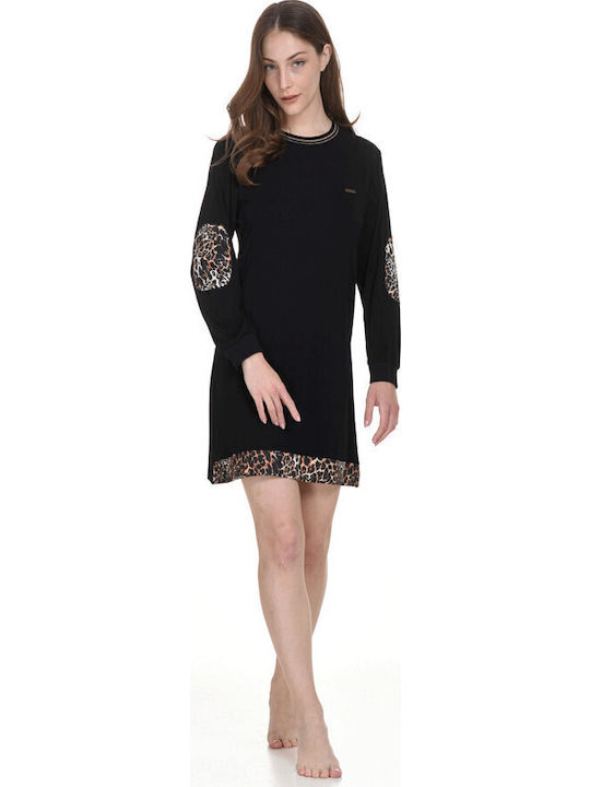 Zen Intimates Winter Women's Nightdress Black