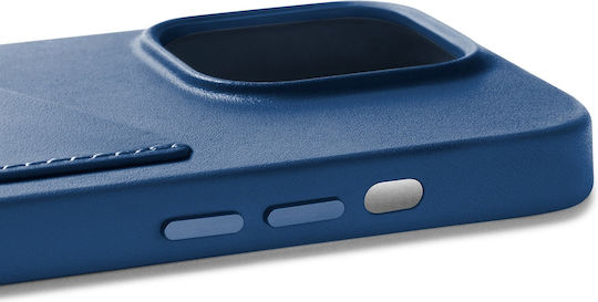 Mujjo Full Leather Wallet Δερμάτινο 1mm Monaco Blue (iPhone 14 Pro)