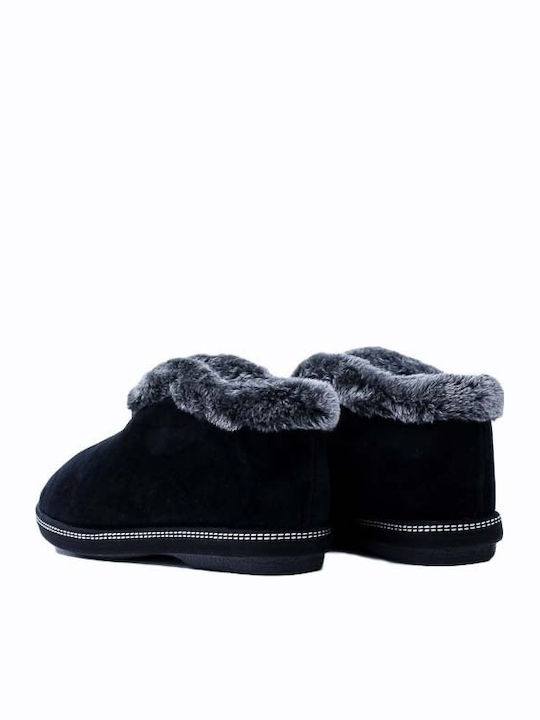 Anatomical Women's Slippers with Fur Black