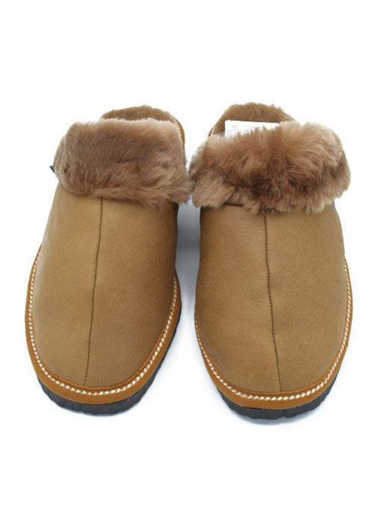 Soulis01 Winter Women's Slippers with Fur Brown
