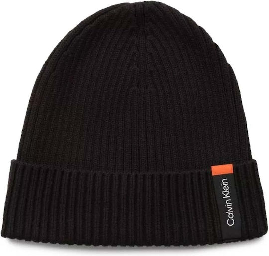 Beanie Ανδρικός Σκούφος με Rib Πλέξη σε Μαύρο χρώμα