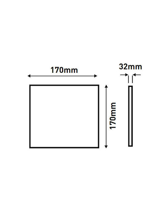 Eurolamp Square Outdoor LED Panel 12W with Natural White Light