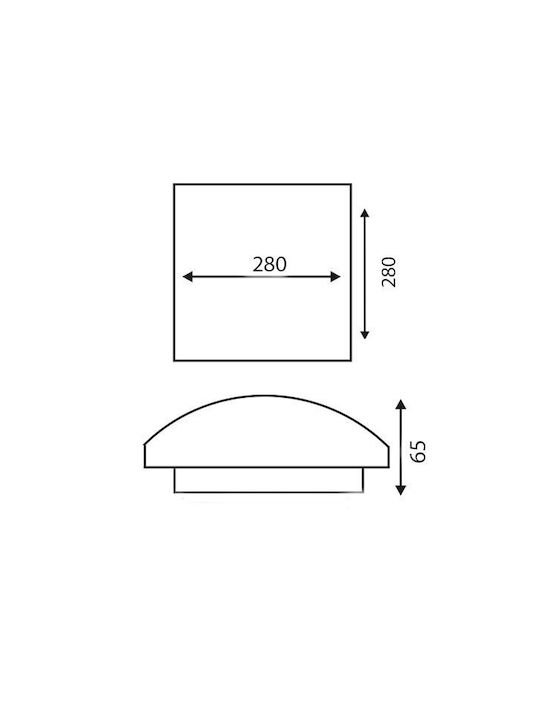 Adeleq Τετράγωνο Εξωτερικό LED Panel Ισχύος 20W με Φυσικό Λευκό Φως