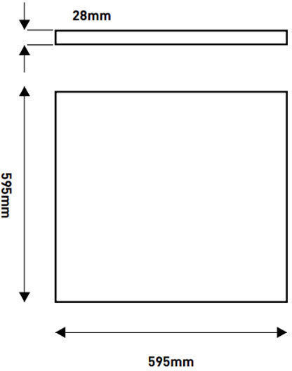 Eurolamp Square Recessed LED Panel 48W with Warm White Light 3000K 60x60cm