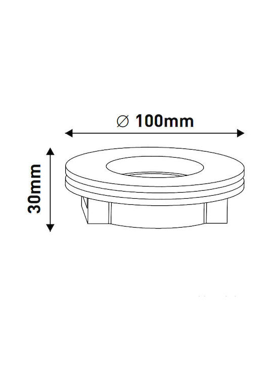 Eurolamp Round Plaster Recessed Spot with Socket GU10 White 10x10cm.