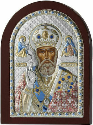 Prince Silvero Silver St. Nicholas Icon 10x14cm