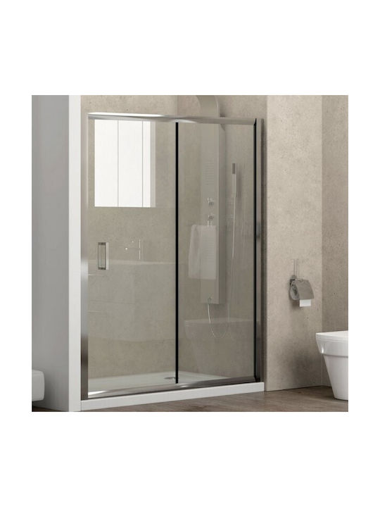 Karag New Flora 500 NFL500120 Duschwand für Dusche mit Schieben Tür 120x180cm Klarglas