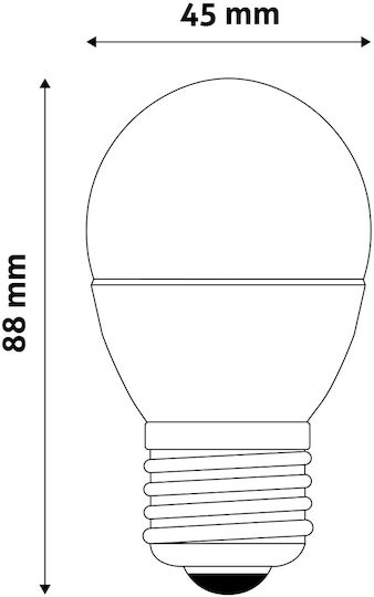 Avide ABBMG27CW-7W LED Bulb 7W for Socket E27 and Shape G45 Cool White 610lm