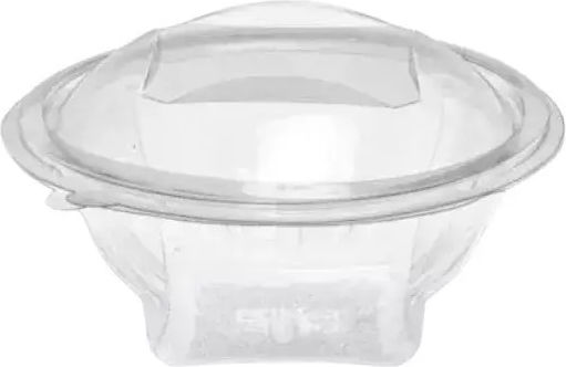 Lux Plast Recipient de plastic de unică folosință PET cu Capac Integrat și Capacitate 500ml Transparent 50buc