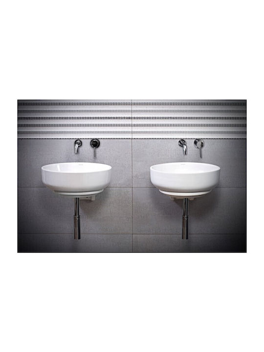 Adamidis Cupa 44X Aufgesetztes Waschbecken Porzellan 44x44x12cm Weiß