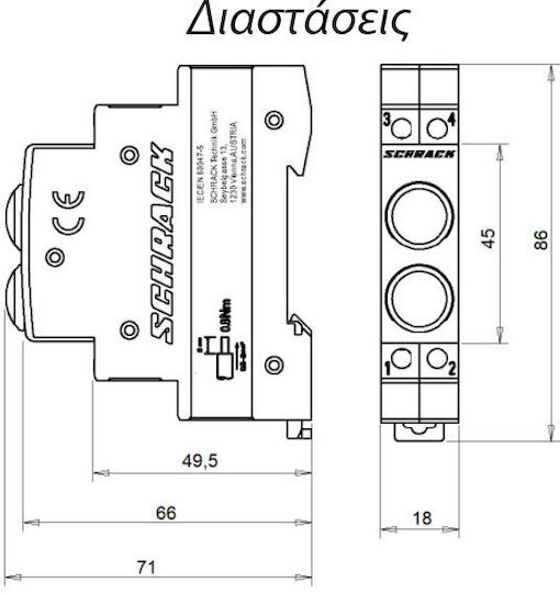 Schrack Single Indicatoare luminoase de panou Verde