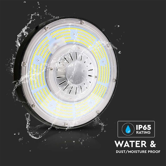 V-TAC Commercial Bell Light 100W Natural White 18500lm with Built-in LED Black Ø23.3cm